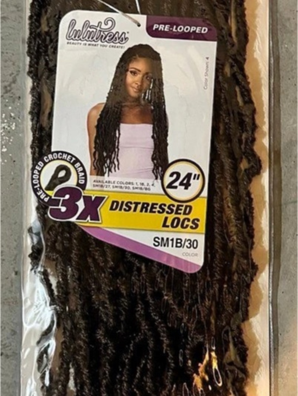 Lulutress 3X Distressed Locs 24" Distressed Locs SM1B/30 NWT